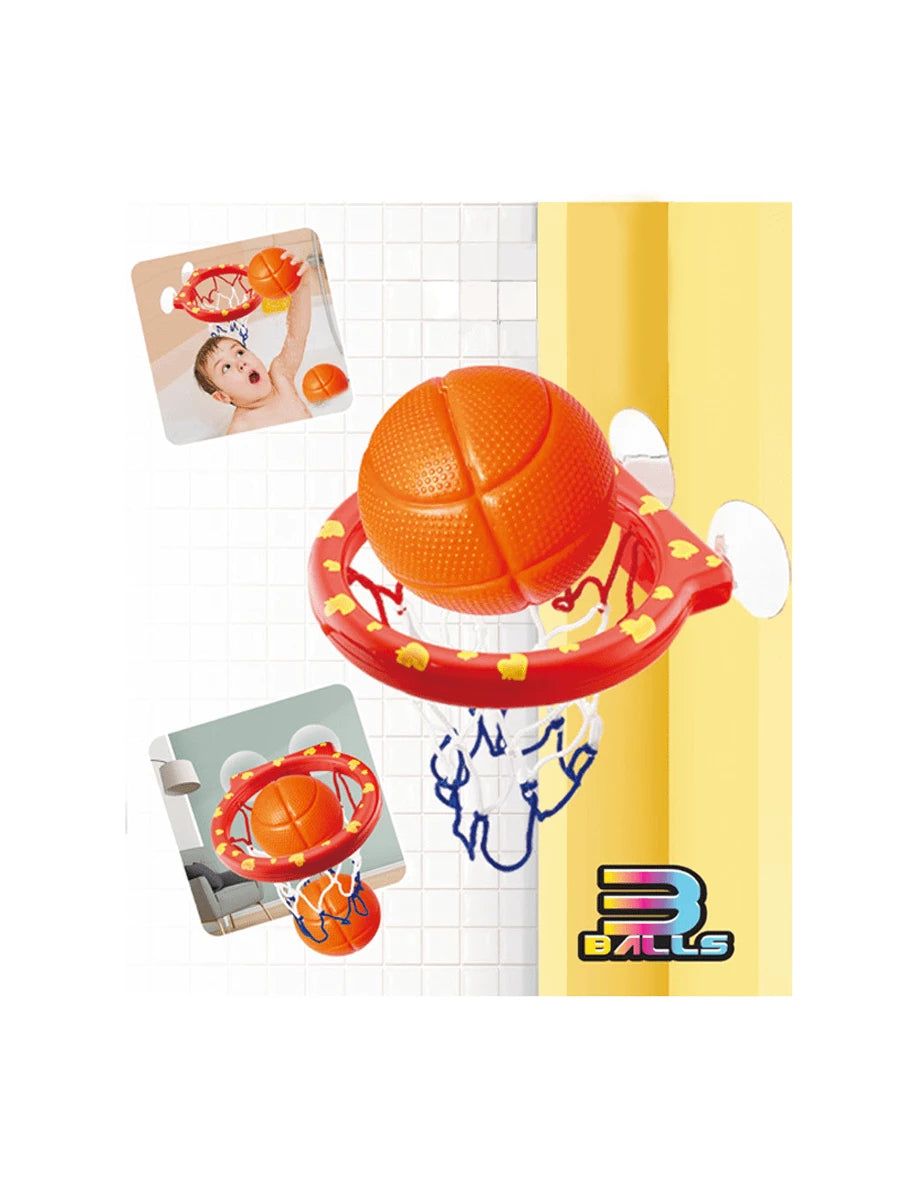 1Pc Kids Bath Basketball Hoop Toy - Suction Cup Mini Basketball Playset for Bathtub, Indoor Parent-Child Interaction Game, Birthday Gift