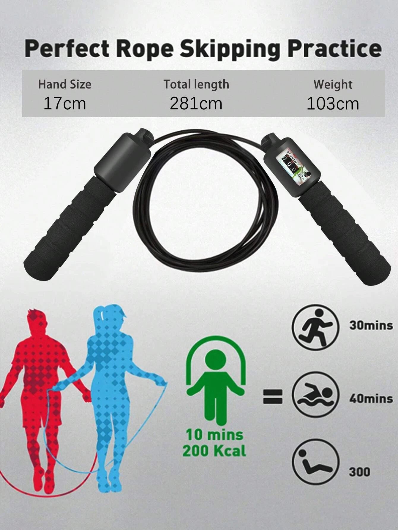 Fitness Counting Skipping Jump Rope Gym Accessories, Sport, Gym, Home Exercise, Jump Rope, Skipping Rope, Jump Rope