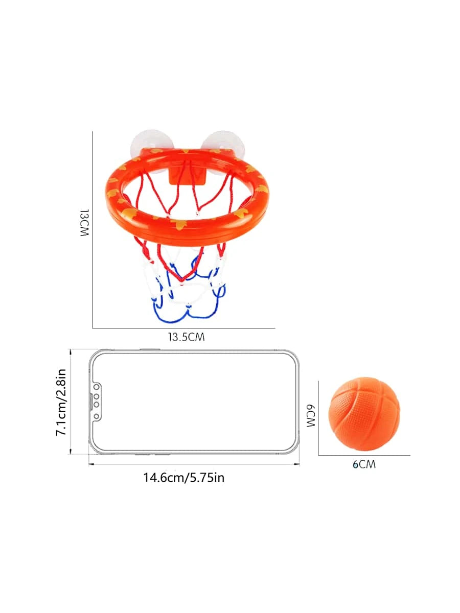 1Pc Kids Bath Basketball Hoop Toy - Suction Cup Mini Basketball Playset for Bathtub, Indoor Parent-Child Interaction Game, Birthday Gift